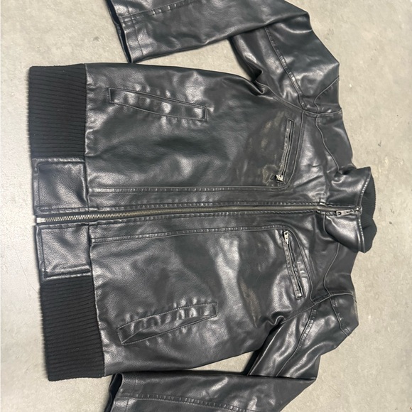 Guess Black Leather Jacket - Picture 4 of 7